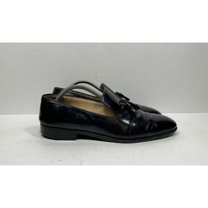 Salvatore Ferragamo Tassel Loafer Black‎ Leather Men’s Size 10 D Shoes Slip On